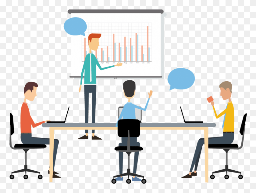 796x584 Black And White Business Discussion Clipart Cartoon Conference Meeting, Person, Human, White Board HD PNG Download