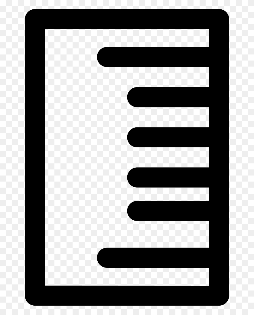 676x981 Black And White Clipart Ruler Vertical Vertical Ruler Clipart, Text, Electronics, Phone HD PNG Download
