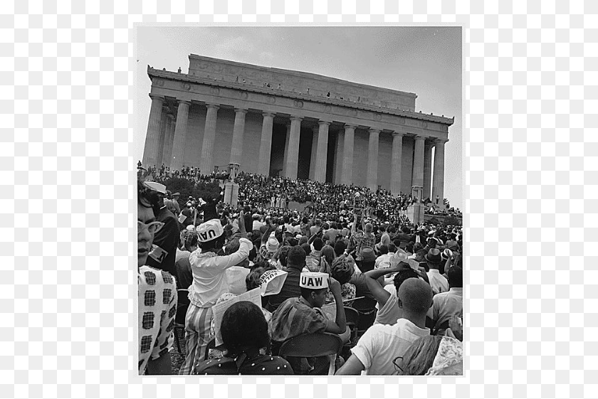 470x501 Black And White Crowd Lincoln Memorial, Person, Human, Architecture HD PNG Download