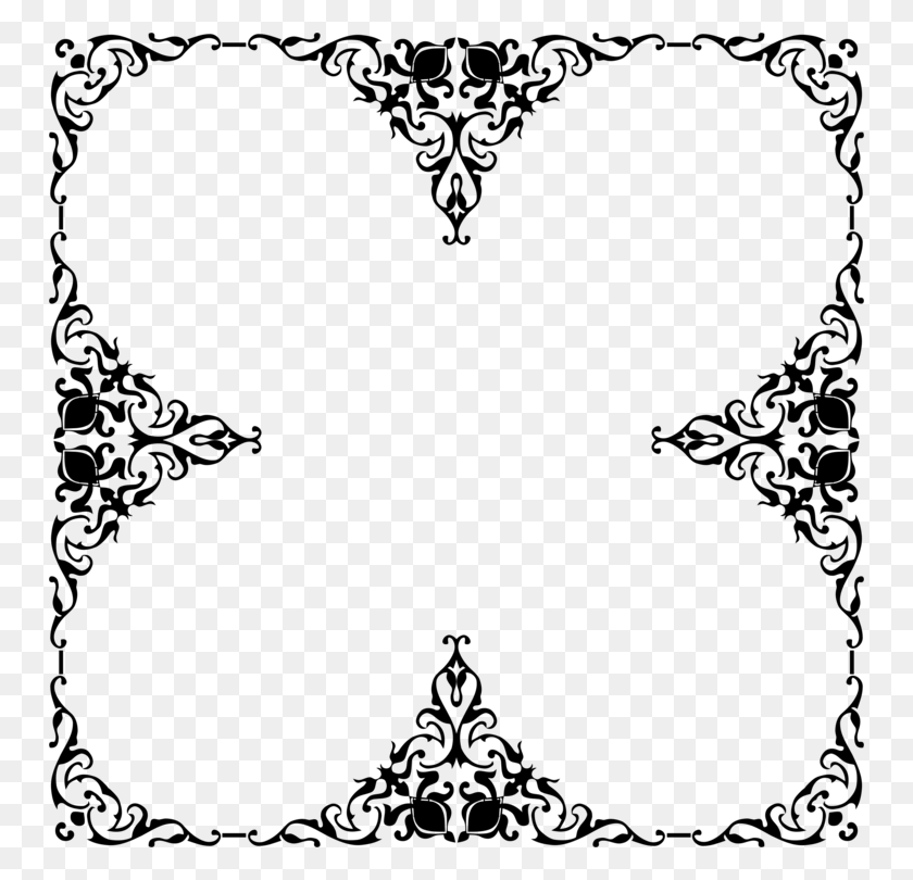 750x750 Black And White Decorative Arts Picture Frames Shape Clipart Wedding Card Design, Gray, World Of Warcraft HD PNG Download