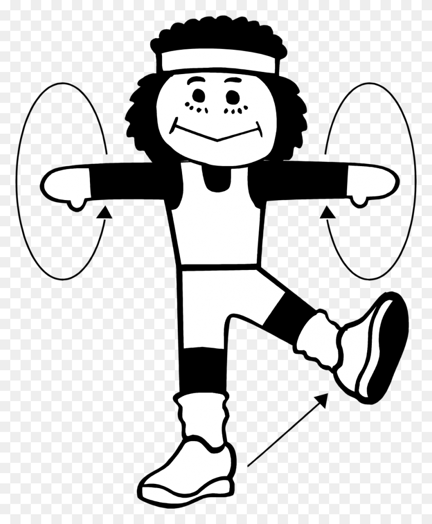 958x1178 Black And White Exercising Drawing At Getdrawings Exercise Clipart Black And White, Stencil, Chef HD PNG Download