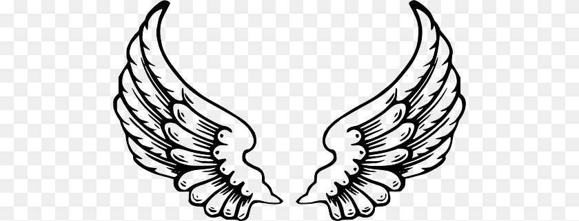 512x321 Black And White Feathered Angel Wings Upwards, Accessories Transparent PNG