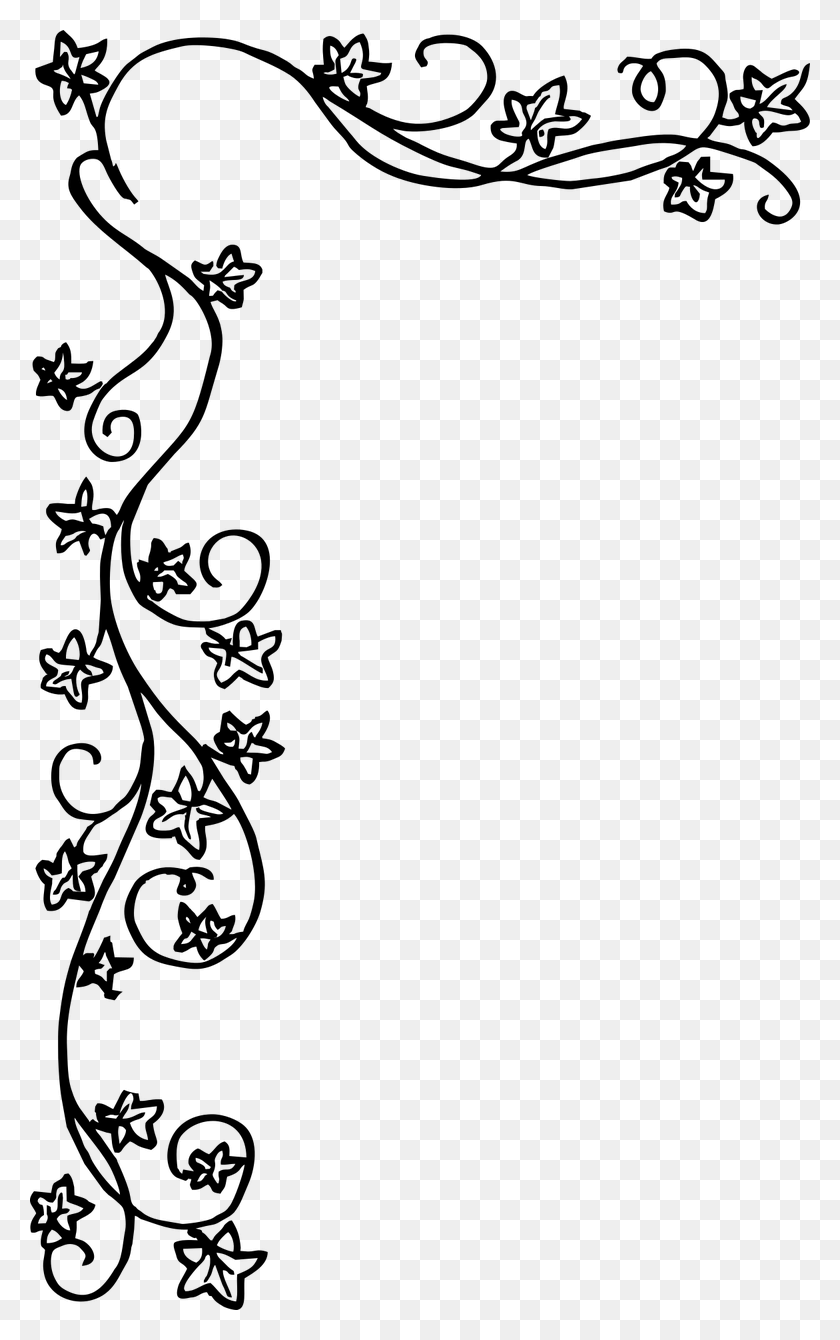 780x1280 Black And White Floral Borders, Gray, World Of Warcraft HD PNG Download