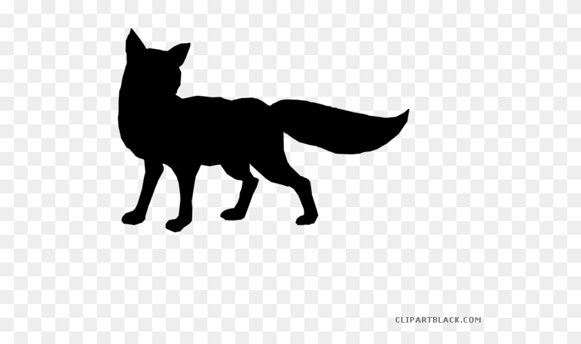 550x438 Black And White Fox Clip Art, Gray, World Of Warcraft HD PNG Download