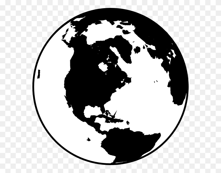 594x596 Black And White Globe Clipart, Outer Space, Astronomy, Universe HD PNG Download