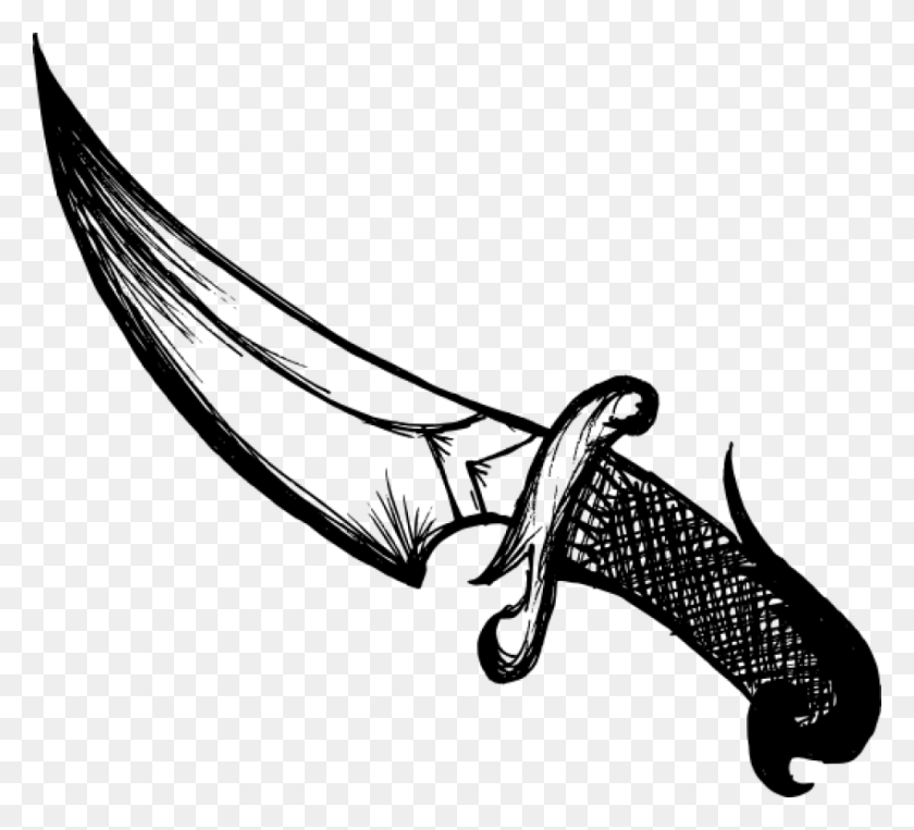 850x767 Черный И Белый Нож Бесплатные Изображения Toppng Прозрачный Рисунок Ножа, Оружие, Оружие, Клинок Hd Png Скачать
