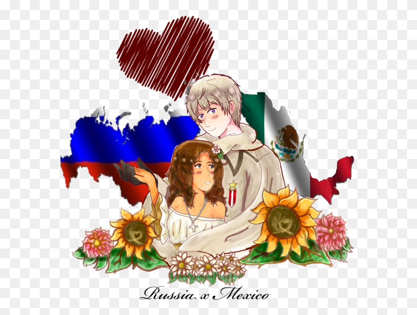 599x574 Black And White Library Aph Russia X Mexico By Aph Mexico X Russia, Person, Human, Manga HD PNG Download