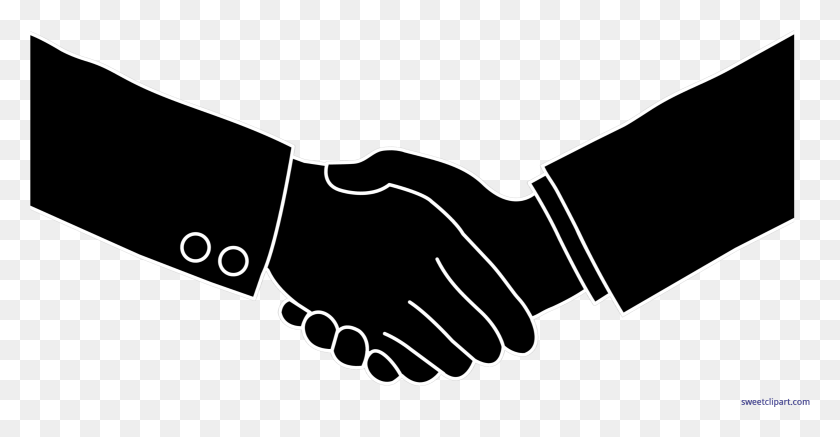 4670x2261 Black And White Library Business Black Silhouette Clip, Hand, Handshake, Bow HD PNG Download