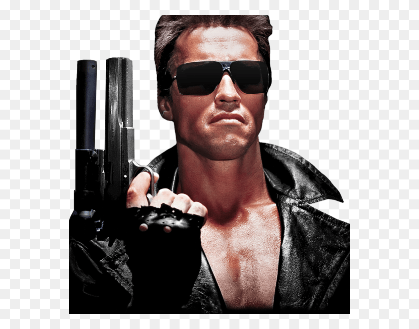 564x600 Black And White Official Psds Share This Terminator, Person, Human, Sunglasses HD PNG Download