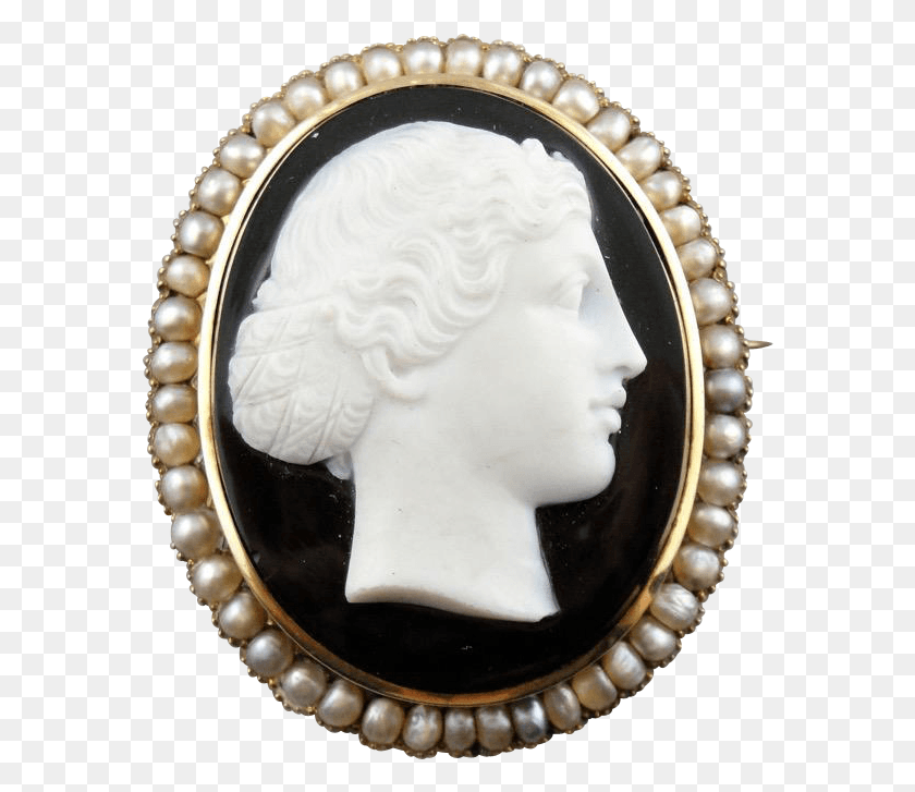 580x667 Black And White Onyx Cameo Brooch With Seed Pearl Frame Kesatuan Mahasiswa Hindu Dharma Indonesia, Accessories, Accessory, Jewelry HD PNG Download