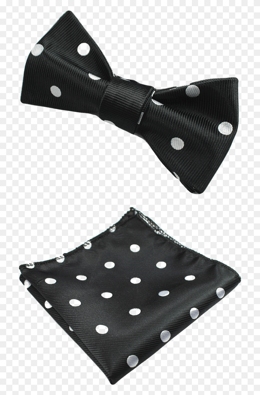 725x1213 Black And White Polka Dot Bow Tie And Pocket Square Polka Dot, Tie, Accessories, Accessory Descargar Hd Png
