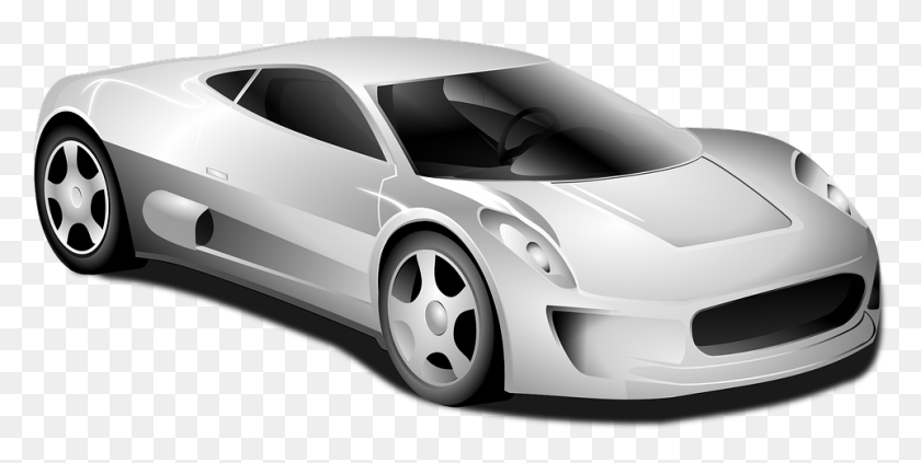 961x448 Black And White Race Car Transparent Black And Sports Car Clipart, Car, Vehicle, Transportation HD PNG Download