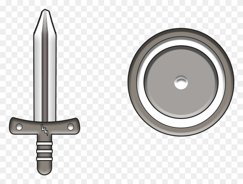 934x692 Black And White Shild An Sword Circle, Weapon, Weaponry, Blade HD PNG Download