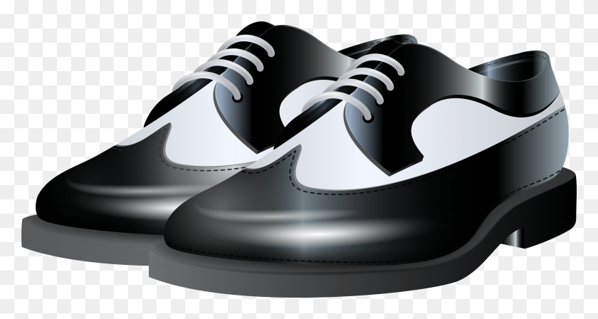 7866x3915 Black And White Shoes Ng Clip Art Shoes Clipart Black And White, Clothing, Apparel, Shoe HD PNG Download
