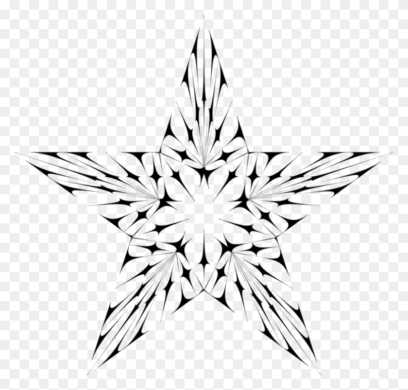 787x750 Black And White Star Monochrome Photography Line Art Estrella Blanco Y Negro, Gray, World Of Warcraft HD PNG Download