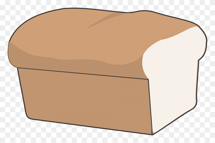 960x617 Black And White Stock Breakfast Loaf Sliced Transprent Loaf Of Bread Clipart, Furniture, Couch, Cardboard HD PNG Download