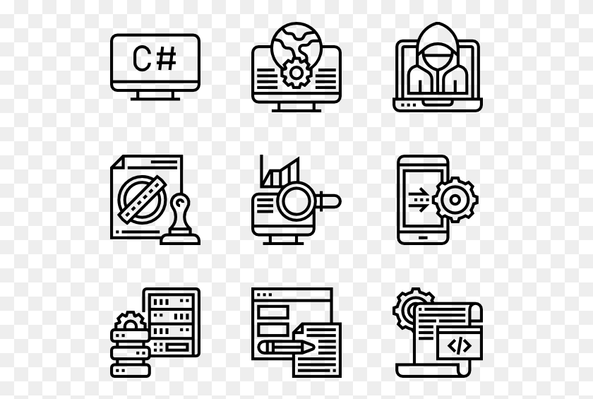 529x505 Black And White Stock Icons Free Programming Design Icon, Gray, World Of Warcraft HD PNG Download
