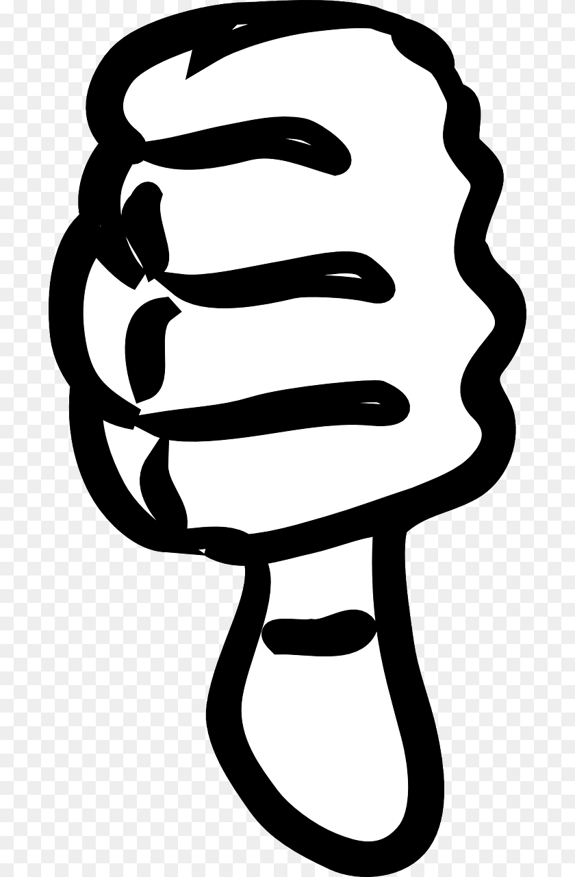 Black And White Thumbs Down, Stencil, Body Part, Hand, Person Sticker PNG