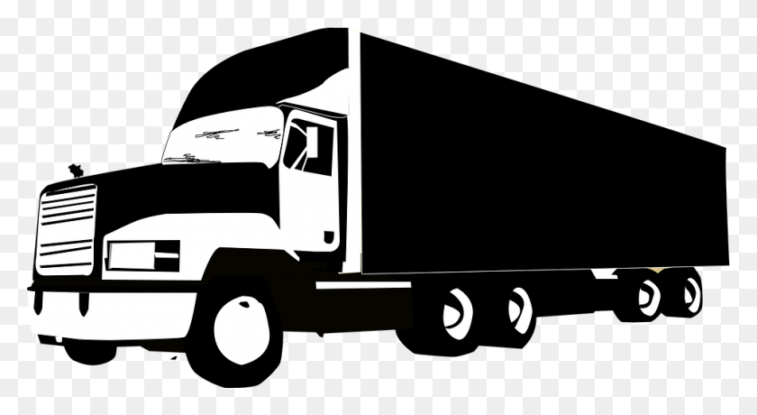 960x493 Black And White Truck, Vehicle, Transportation, Moving Van HD PNG Download