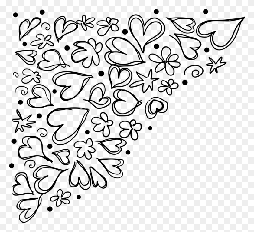 828x750 Black And White Visual Arts Line Art Coloring Book Corner Doodle, Gray, World Of Warcraft HD PNG Download