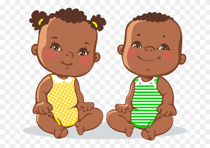657x535 Black Baby Girl And Boy Clipart Image Black Babies Clip Art, Person, Human, Baby HD PNG Download