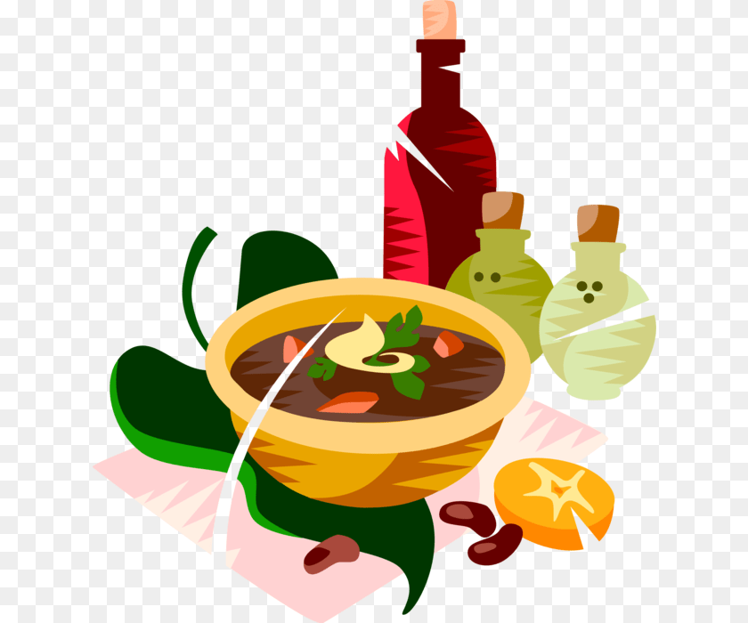 633x700 Black Bean Soup Illustration, Dish, Food, Lunch, Meal Sticker PNG