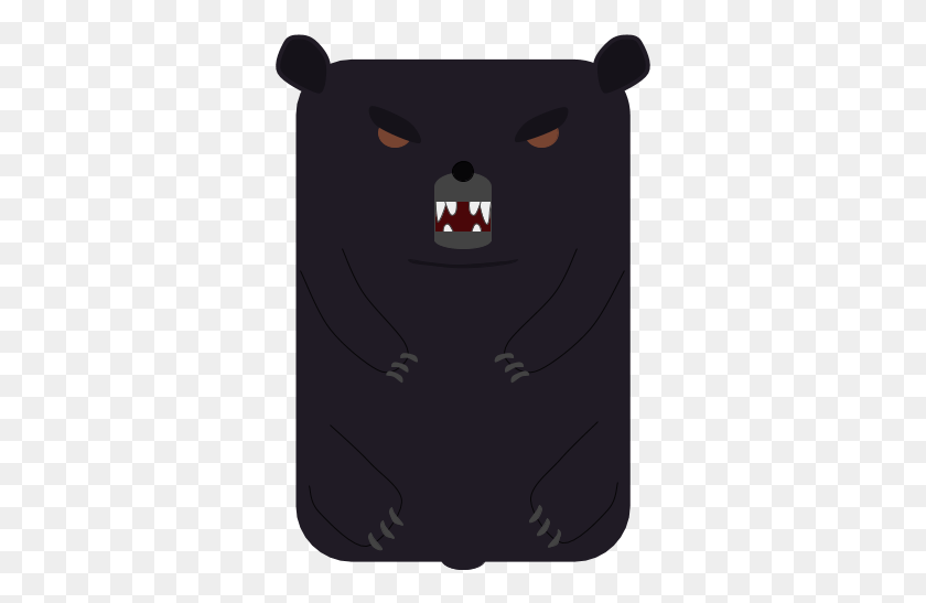 341x487 Black Bear Clipart Medium Sized Black, Teeth, Mouth, Lip HD PNG Download
