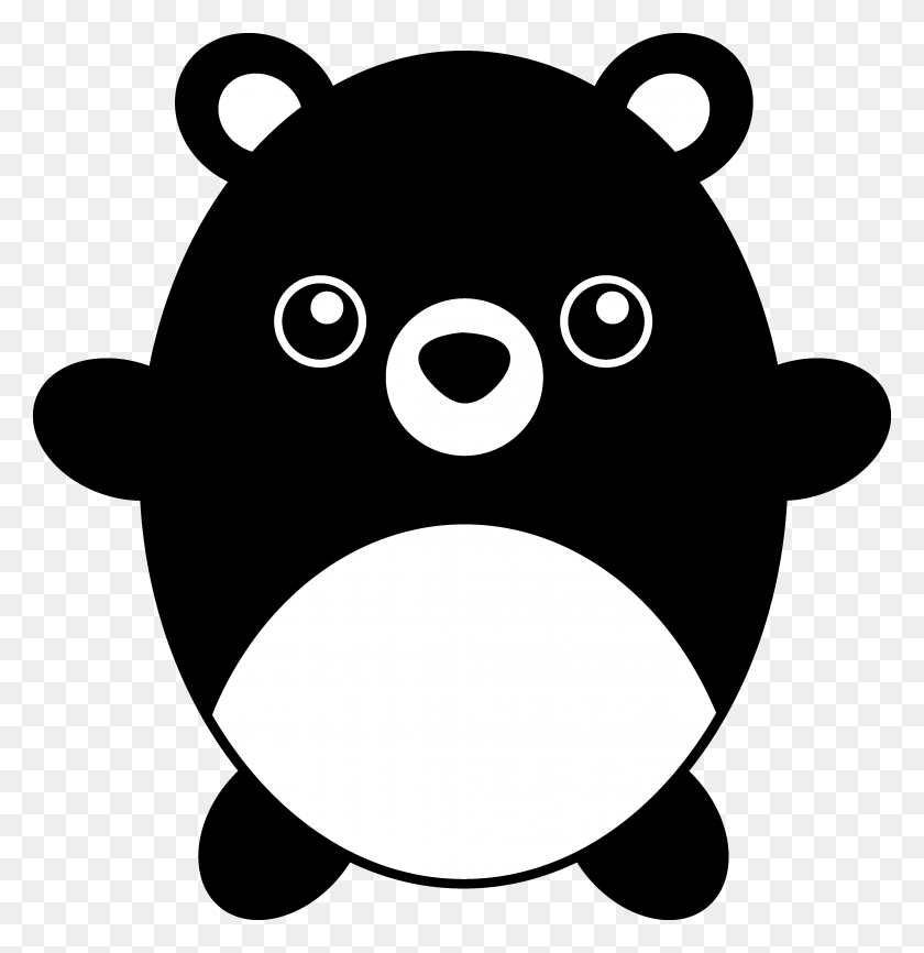 4517x4670 Black Bear Clipart Silhouette Logo Cute Teddy Bear Silhouette Vector, Stencil, Soccer Ball, Ball HD PNG Download