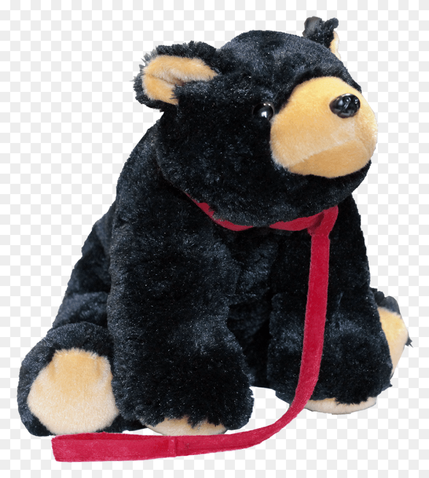 896x1007 Black Bear With Felt Leash Plush Toy Stuffed Toy HD PNG Download