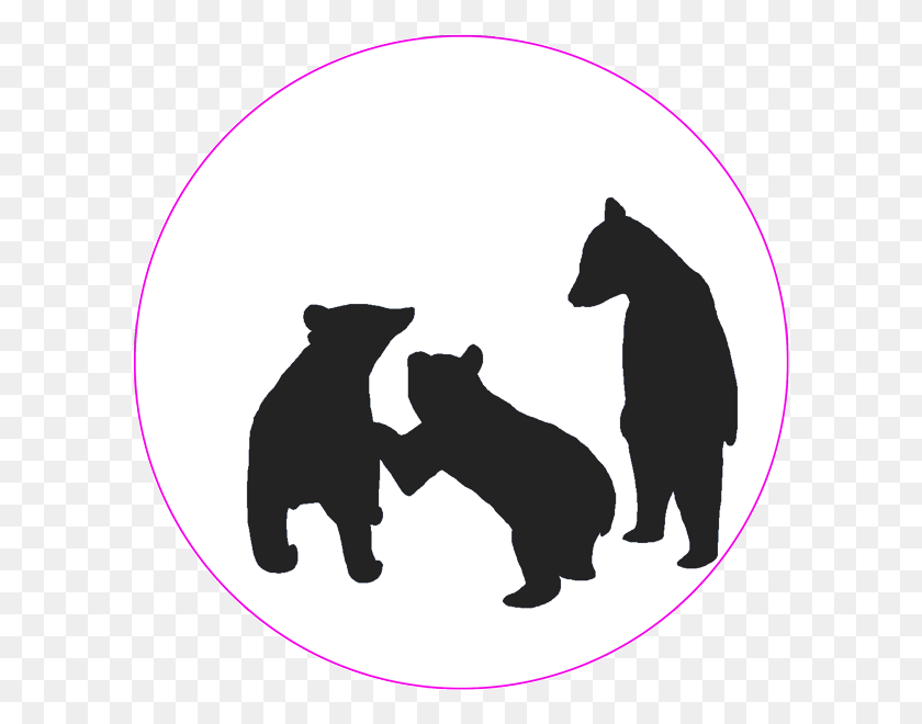 600x600 Черные Медведи Медвежата Играют В Силуэт, Кошка, Домашнее Животное Hd Png Скачать