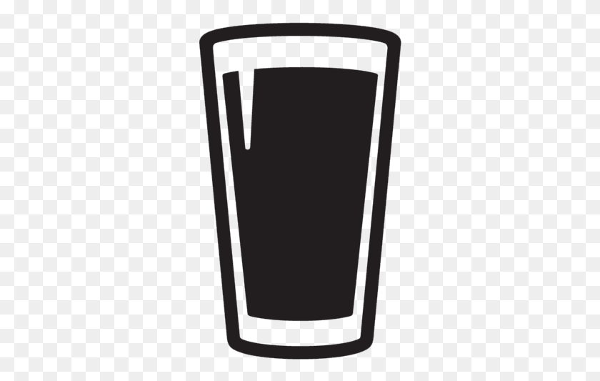 284x473 Black Beer Glass Silhouette Pint Glass, Bottle, Shaker HD PNG Download