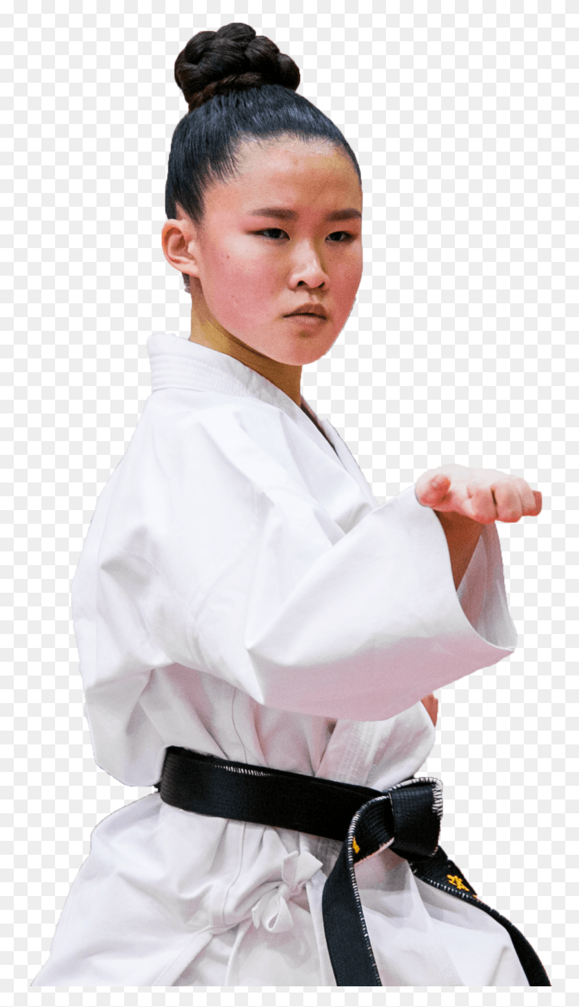 764x1401 Cinturón Negro Mujer Iskc Karate, Persona, Human, Artes Marciales Hd Png