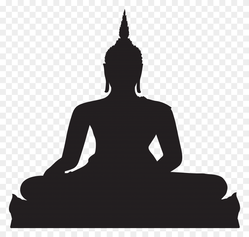 7831x7421 Black Buddha Silhouette Clip Art, Worship, Person HD PNG Download