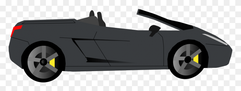 1000x330 Black Cabrio Side View Car Clipart Side View, Airplane, Aircraft, Vehicle HD PNG Download