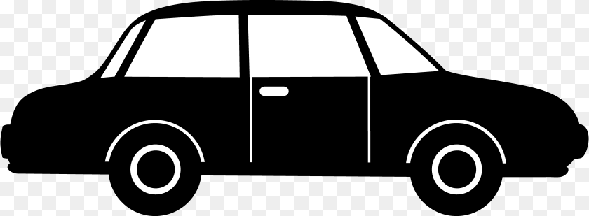 7162x2636 Black Car Silhouette Car Black Clipart, Stencil, Transportation, Vehicle Sticker PNG