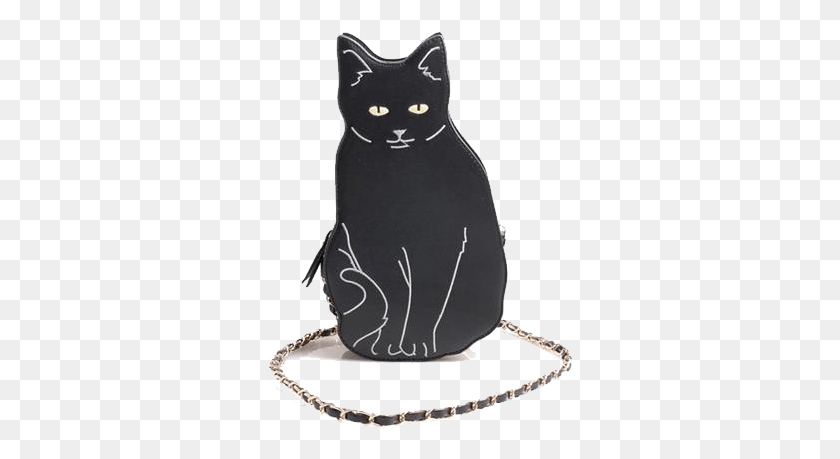 311x399 Black Cat Novelty Crossbody Chain Bag Cartera Gato Negro, Pet, Animal, Cat HD PNG Download