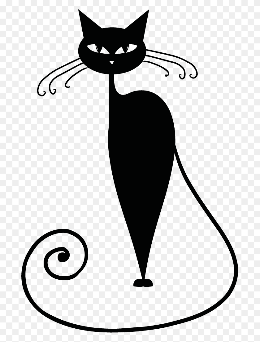 701x1043 Black Cat This Shape Would Make A Really Cool Ceramic Black Cat Silhouette, Stencil, Animal HD PNG Download