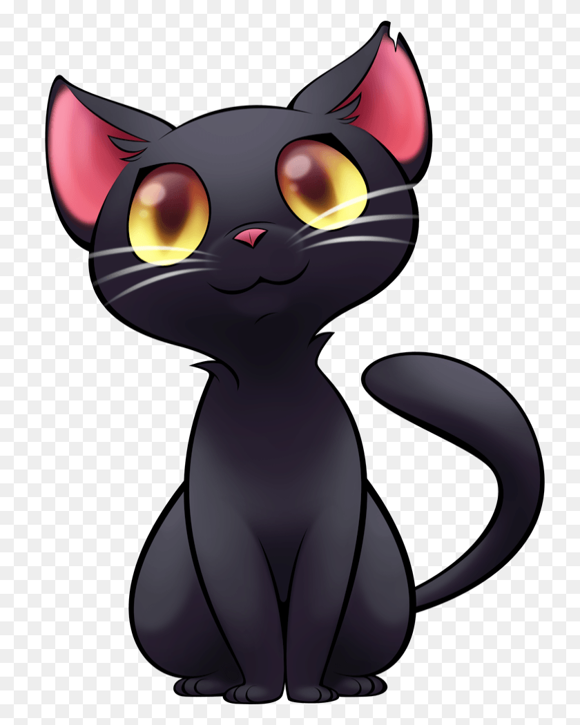 739x990 Black Cats And Halloween Black Cats Kamran Hooman Cute Cartoon Black Cat, Animal, Mammal, Pet HD PNG Download