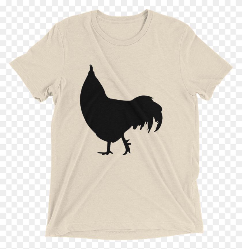 920x949 Black Chicken Silhouette For Tshirts Mockup Wrinkle Rooster, Clothing, Apparel, Bird HD PNG Download