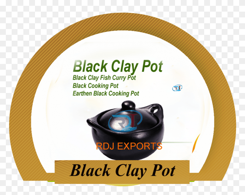 877x687 Black Clay Fish Curry Pot Black Cooking Pot Earthen Microway, Bowl, Label, Text HD PNG Download