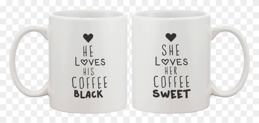1515x663 Black Coffee Matching Couple Mugs Mugs Design For Couple, Coffee Cup, Cup, Milk HD PNG Download