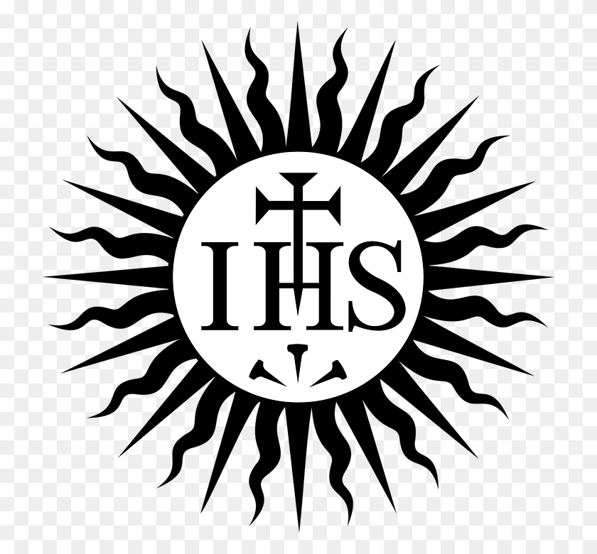 720x720 Black Cross Sun White Logo Society Of Jesus, Symbol, Trademark, Stencil HD PNG Download