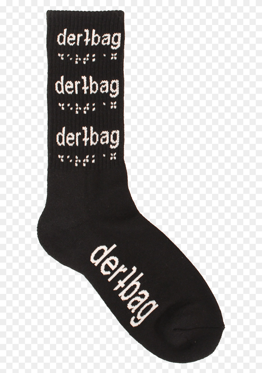 607x1133 Black Dertbag Logo Sock Sock, Clothing, Apparel, Shoe HD PNG Download