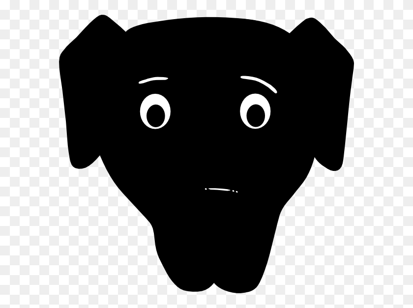 600x567 Black Dog Clip Art At Clker Cartoon, Stencil, Light, Person HD PNG Download