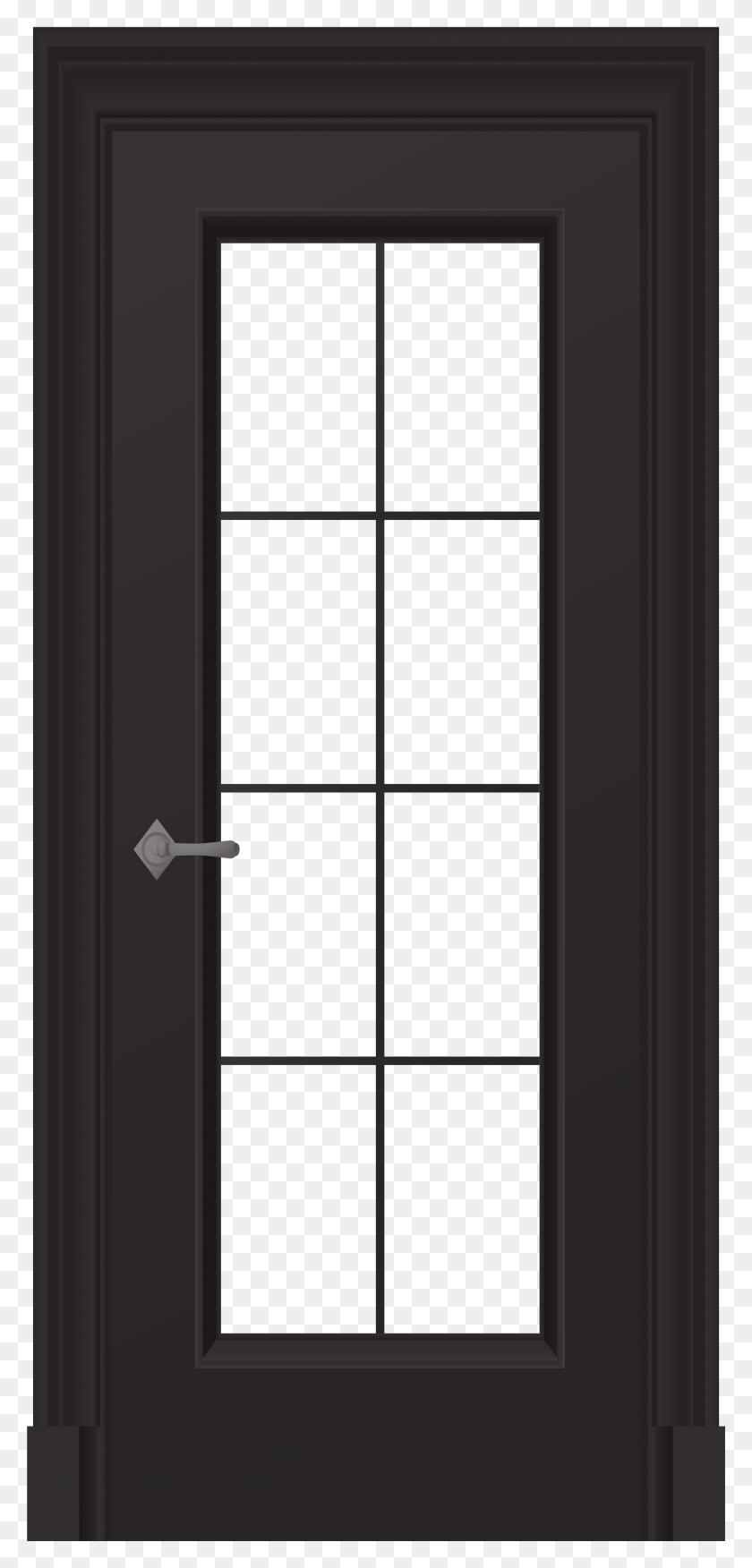 3642x7905 Black Door Clip Art Black Door, French Door, Window, Picture Window HD PNG Download