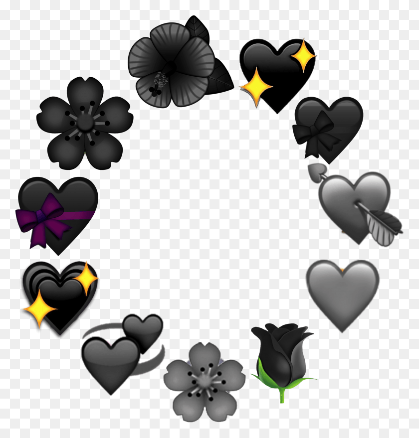 2741x2881 Black Emojis Circle Aesthetic Tumblr Editing Black Aesthetic Heart Emoji, Graphics, Accessories HD PNG Download