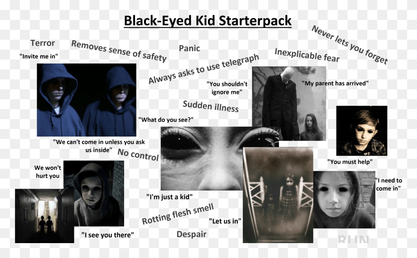 3272x1930 Black Eyed Kid Starterpack, Person, Human, Poster HD PNG Download