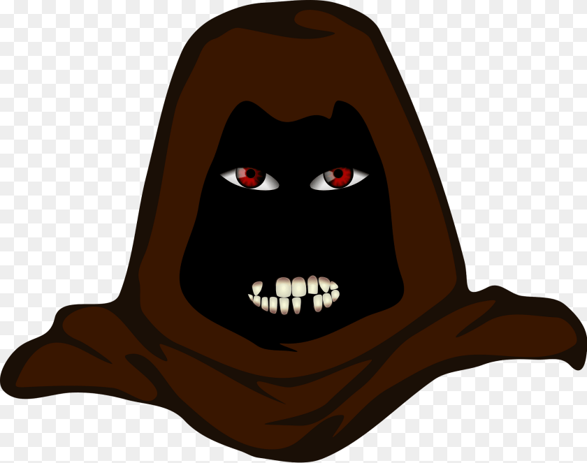1920x1516 Black Face In A Brown Cloak Clipart, Clothing, Hood, Animal, Sea Life PNG