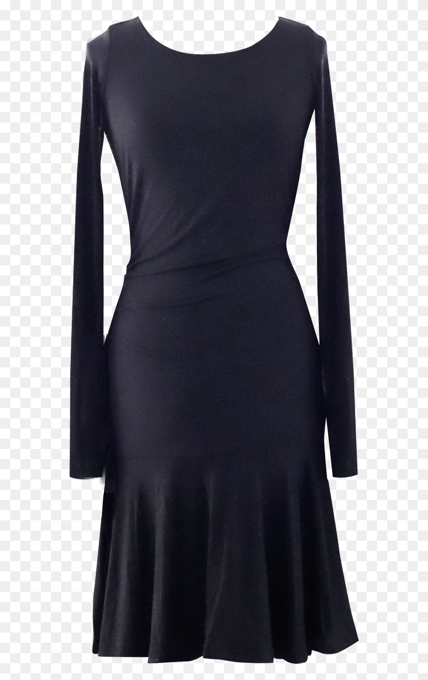 571x1273 Black Fit To Flare Dress By British Steele Little Black Dress, Sleeve, Clothing, Apparel HD PNG Download