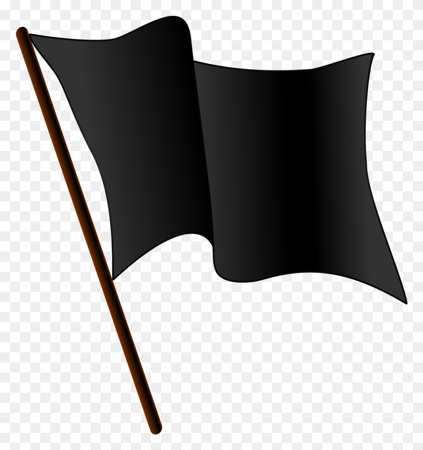 946x1012 Black Flag Waving Black Flag With White Background, Clothing, Apparel, Stick HD PNG Download